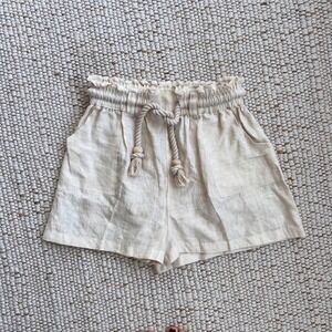 NWT Vitamin A Swimwear Eco Linen Avery Shorts Women's Size Small Oatmeal